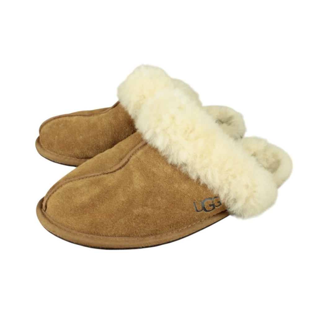 UGG Coquette Slippers Womens US9 EU40 Chestnut Suede Sheepskin 1106872